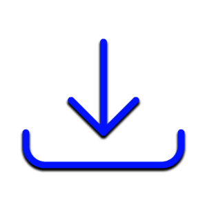 A blue download icon with a downward arrow in a tray on white, ideal for guides about the Durable & Modular School Headphone for Young Learners – K6D or choosing the best headphones for kids.