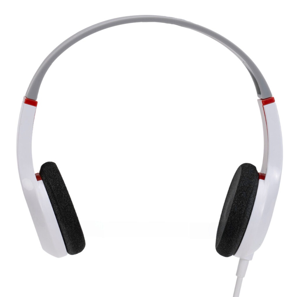 SchoolPHONES® K6 Series headphones designed for younger students, featuring a smaller fit, soft ear cushions, and durable construction.