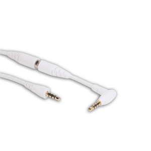 The 3.5mm TRRS Magnetic Breakaway Cable with a 110˚ angle plug (K6d, K6m, BKd, BKm), shown on a white background, features gold-plated connectors—one straight and one right-angled—perfect as a school headphone adapter.