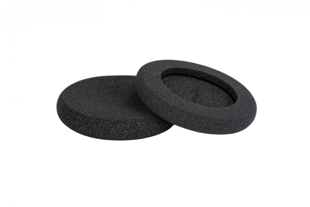 Set of soft, high-density replacement ear cushions for SchoolPHONES® classroom headsets, designed for hygiene, comfort, and easy maintenance.